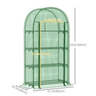 Outsunny 4-Tier Mini Greenhouse with Storage Shelves - Roll-Up Zippered Door - Steel Frame and PE Cover- Large roll-up door for easy in and out
 