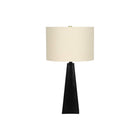 Monarch Specialties 27" H Table Lamp - Black Resin / Beige Shade-A sleek design and modern black resin triangular base, topped with a beige linen drum shade and finished with a gold finial, this 28"h table lamp makes the perfect statement in a contemporary living space