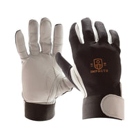 IMPACTO® 403-30 Petit Paire Gant Antichocs, doigts complets, coussinet gel dans la paume, paume en cuir doux, dos en nylon-1