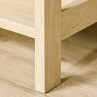 HOMCOM - Table de chevet étroite avec éléments en rotin - bois naturel-Matériau : MDF 