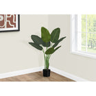 Monarch Specialties - Plante Artificielle - 44 po H - L'Arbre De L'Oiseau De Paradis - Mis En Pot - Feuilles Vertes - Pot Noir-Cette plante d'intérieur décorative comprend 8 feuilles vertes réglables qui peuvent être arrangées selon votre convenance