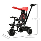 Qaba - Tricycle pour tout-petit 4 en 1 - rouge-Angle du siège réglable et siège réversible 