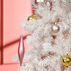 HOMCOM - Sapin de Noël artificiel 7' avec base en métal - rose et blanc-Base solide et durable pour une meilleure stabilité