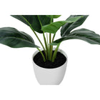 Monarch Specialties - Plante Artificielle - 17 po H - Aureum - Mis En Pot - Touche Réelle - Feuilles Vertes - Pot Blanc-Aucun assemblage requis: dimension du produit: 17 po L x 16 po L x 17 po H