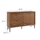 Modway Harper Chevron 59" Sideboard - Walnut-Adjustable Shelves