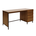 Sully Bay St. 3 Drawer Desk - Walnut-Compact desktop perfect for students and young professionals