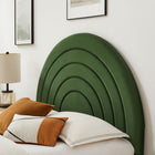 Modway Solana Arched Performance Velvet Queen Platform Bed - Moss Green-Dense Foam Padding