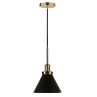 Hudson&Canal Zeno 8.5" Wide Pendant with Metal Shade - Blackened Bronze/Blackened Bronze-Industrial design for your entryway, foyer, or kitchen