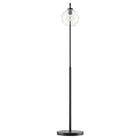 Modway Silo Glass Globe Glass and Metal Floor Lamp - Black-Black Power Cord With Floor Switch