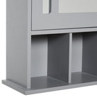 Kleankin Wall Mount Bathroom Mirror Cabinet with Three Shelves - Grey-Material: MDF, Mirror Glass