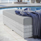 Modway Convene Outdoor Patio Rectangular Ottoman - Light Grey-Machine Washable Cushion Covers