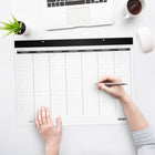 Staples Undated 22" x 17" Desk Pad - Bilingual - 36 pages-2 drill holes in head strip for hanging and 2 corner caps to protect pages