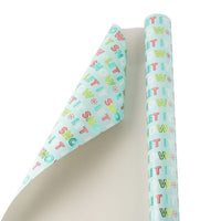 JAM Paper Christmas Wrapping Paper - 30" x 25' - Light Blue 'Let it Snow' -Design: Light Blue 'Let it Snow', Size: 25 Sq Ft