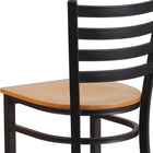 Flash Furniture HERCULES Series Black Ladder Back Metal Restaurant Barstool - Natural Wood Seat - 2 Pack-18 Gauge Steel Frame