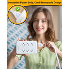 Huntkey Detachable Surge Protector Power Strip with 6 Outlets and 4 USB Ports - White-The integrated USB ports detect your devices to deliver the optimal charging speed (Total 3.4A), eliminating the need for extra charging bricks for your phone or tablet.