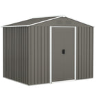 Outsunny 8' x 6' Outdoor Storage Shed - Light Grey-Serve as a tool shed, a bicycle shed, a mobility scooter shed, or a garden bin storage
