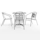 Flash Furniture – Table carrée de 27,5 po en aluminium avec 4 sièges à traverses, intérieur/extérieur (TLH28SQ017BCHR4)-Pour une utilisation commerciale et résidentielle