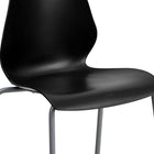Flash Furniture HERCULES Series Black Stack Chair with Lumbar Support & Silver Frame-Curved Back supports lower back