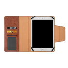 Artikl - Etui universel Folio en cuir vEgan pour tablette de 7 po à 8 po - marron vieilli-Fentes pour vos cartes et votre papiers