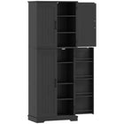 HOMCOM 64" H Pantry Cabinet with Adjustable Shelves - Black-Organize items with 10 compartments and four adjustable shelves for versatile storage 