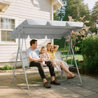 Outsunny 3-Seater Patio Swing - Light Grey-Keep yourself sheltered with the UV protected polyester canopy  
