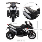 Qaba 6V Kids Electric 3-Wheel Motorcycle with Music and Headlights - Black-Charge for eight hours, which provides 45 minutes of play 