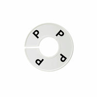 Eddie's Round Size Divider - French P - White Sizer with Black Print - 100 Pack-White plastic with black text