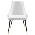 Modway Adorn Tufted Performance Velvet Dining Side Chair - White-Chair Weight Capacity: 300 lbs.