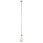 Hudson&Canal - Suspension Twyla de 12,7 cm de large avec abat-jour en verre, - Nickel brossé/transparent-Comprend quatre tiges de 12 pouces et une tige de 6 pouces pour un réglage en hauteur jusqu'à 4,5 pieds, la longueur totale du cordon non couvert est de 8 pieds, compatible avec les variateurs existants, ampoules non incluses