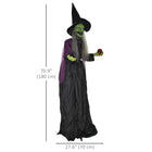 HOMCOM - Halloween Vieille Sorcière Animatronique avec Yeux Lumineux-Comprend d'effroyables yeux rouges qui brillent 