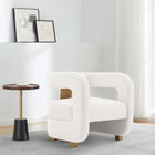 Manhattan Comfort - Amirah fauteuil d’appoint moderne en velours capitonné 28,94" - blanc-Cadre en bois de pin de haute qualité avec pieds en métal doré brossé pour plus de mode et de durabilité