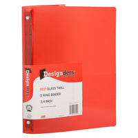 JAM Paper Plastic 0.75" 3-Ring Binder - Red-Colour: Red | Be stylish and organized with colourful binders.