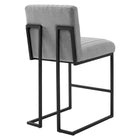 Modway Indulge Channel Tufted Fabric Counter Stools - Light Gray - Set of 2-Counter Stool Weight Capacity: 330 lb