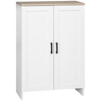 HOMCOM 23.6" L Storage Cabinet with Double Doors - White-A cabinet provides ample storage for daily supplies