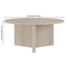 Hudson&Canal Anders 36"W Round Coffee Table - Alder White-9