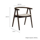 Modway Henry Vegan Leather and Wood Dining Chair - Stone-Barrel Back Armrest