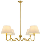 Modway Wave Squiggle 4-Arm Pendant Light - Brass-ETL Listed and Approved