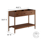 Modway Zaire 48" Single Sink Compatible Bathroom Vanity Cabinet - Walnut-Two Spacious Side Drawers