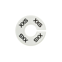 Eddie's Ring Divider - XXS - White/Black - 100 Pack-White plastic with black text