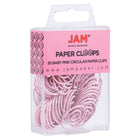 JAM Paper Circular Paper Clips - Round - Baby Pink Pastel - 50 Pack-Size: 1 inch (Diameter) | Keep your stacks of paper organized with coloured paper clips