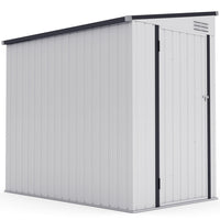 Outsunny - Abri de jardin en acier 4 pi x 6 pi avec porte verrouillable et 2 aérations pour cour arrière - gris foncé-La structure en acier offre un soutien fiable et résiste à la rouille
