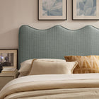 Modway Athena Striped Fabric Upholstered King Size Headboard - Spa Blue Stripe-Seven Adjustable Mounting Positions