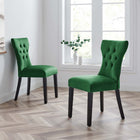 Modway Silhouette Performance Velvet Dining Chairs - Emerald - 2 Pack-Dense Foam Padding for Comfort