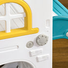 Qaba - Toboggan 5 en 1 pour tout-petits - usage intérieur - jaune-Panier de rangement inclus pour un rangement pratique des jouets 