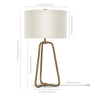 Hudson&Canal - Lampe de table Marduk de 65 cm de haut avec abat-jour en tissu - Laiton/blanc-Nettoyer avec un chiffon doux et sec, sans produits chimiques agressifs ni produits de nettoyage abrasifs