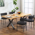 HOMCOM - Chaises de salle à manger avec pieds en acier pour cuisine - noir - lot de 4-Le revêtement en velours côtelé est respirant et doux pour la peau 