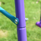 Outsunny - Portique 3 en 1 en métal avec double balançoires, balançoire à bascule, portique pour enfants - violet-Un cadeau merveilleux pour les enfants afin de promouvoir leur bien-être général 