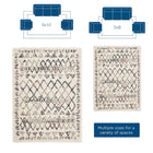 Modway - Skadi Diamant arc-en-ciel Tapis Shag de 8 pi l x 10 pi L - Multicolore-Tissage shag d’environ 2 pouces