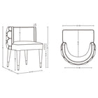 Manhattan Comfort - Chaise de salle à manger moderne Maya 61 cm en velours capitonné - Nude-Revêtu de velours luxueux avec rembourrage en mousse haute densité
