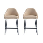 Manhattan Comfort - Gracie tabouret de comptoir moderne de 22" en similicuir rembourré - beige et noir - lot de 2-Tabouret de comptoir moderne avec siège arrière parfait pour une utilisation au bar et dans la cuisine. Ensemble de 2